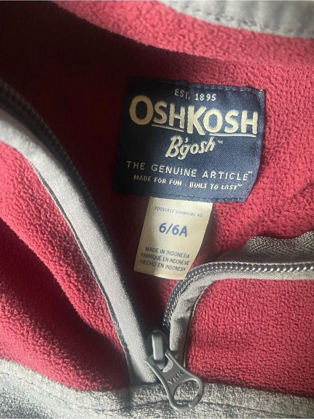 OshKosh B’gosh - Two-Tone Quarter-Zip Sweater - Burgundy and Gray